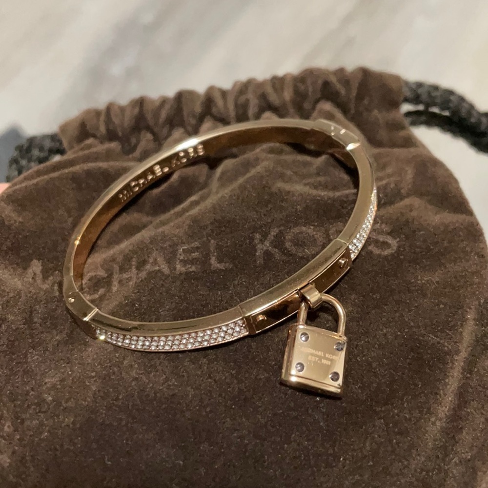 Michael Kors Rose-Gold Padlock Bracelet